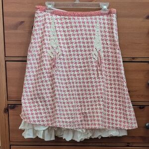 Anthropologie/Snak Pink and Cream A-Line Skirt